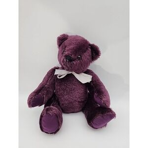 Vintage OOAK artist‎ handmade 14" jointed purple mohair teddy bear